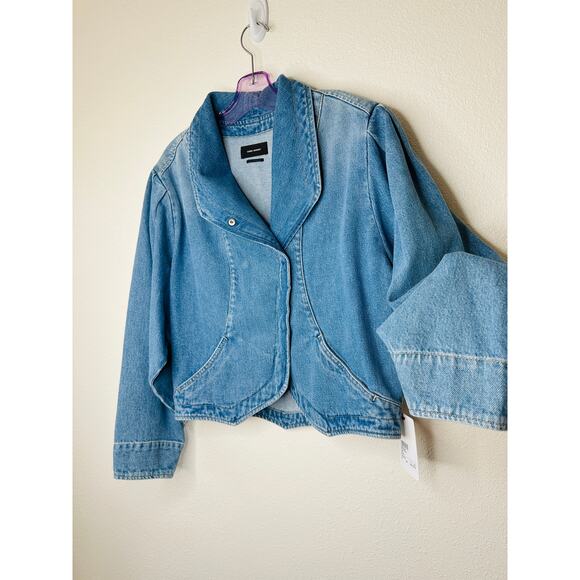 NWT Isabel Marant Medium Wash Pauline Snap Front Denim Jean Jacket 38 / M - Picture 5 of 13